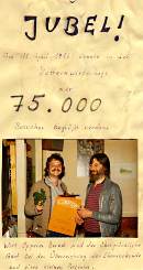 Bernd begrt den 75000. Gast